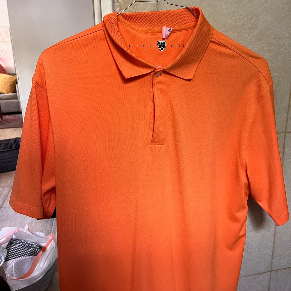 orange nike shirt!